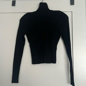 Zara Open Back Ribbed Knit Turtleneck